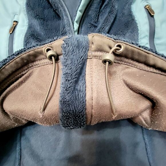 Columbia Blue Aqua Plush Fleece Zip Jacket Women’s Small Soft Warm Cozy Layer - Picture 7 of 12